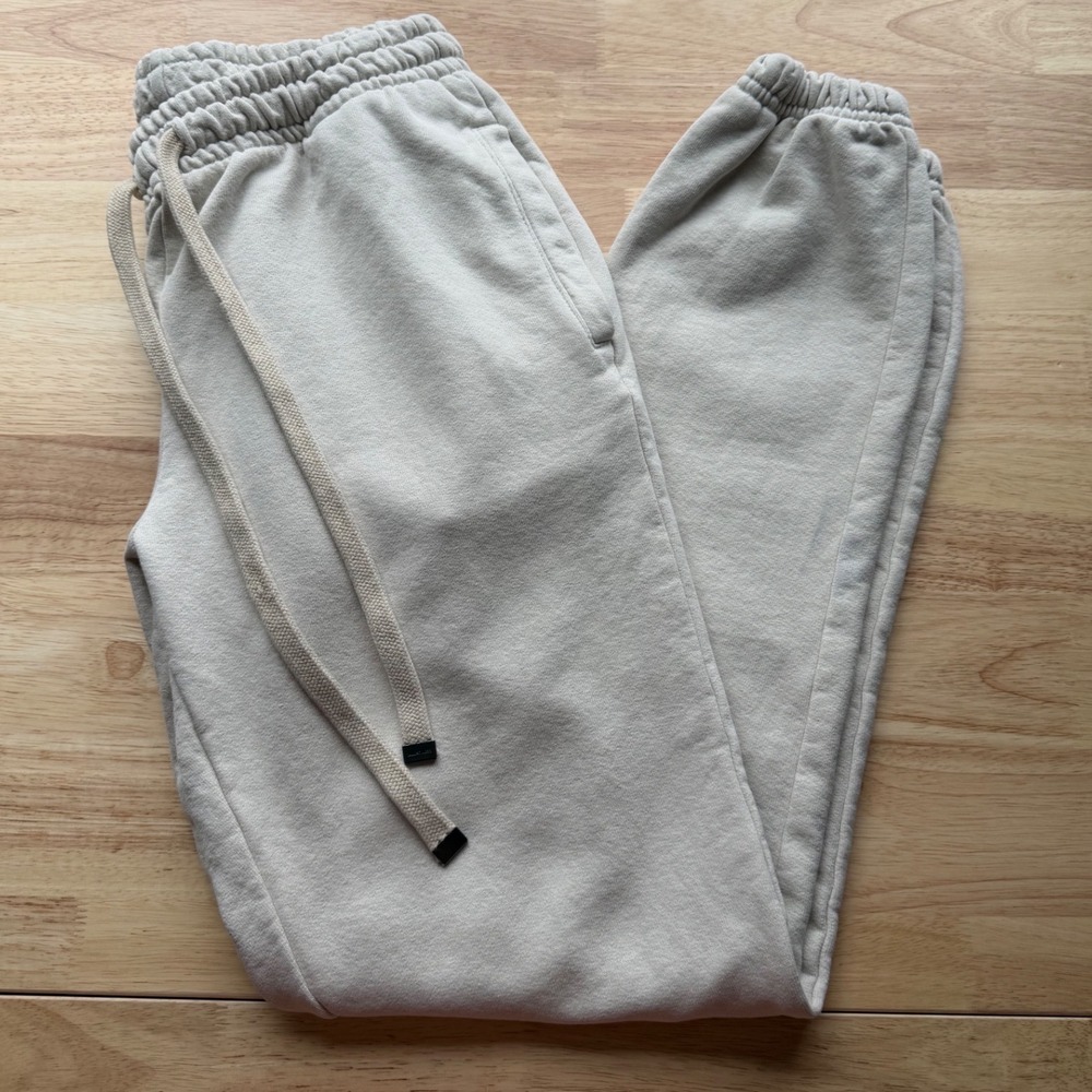 Talentless Sweatpants Large Bone Beige Heavyweight Fleece Joggers Women